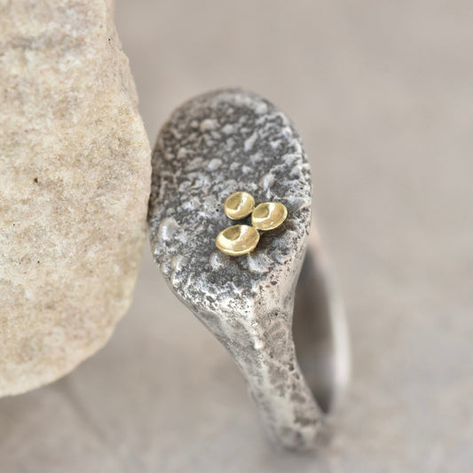 Sandcast Silver Ring UK Size M.5