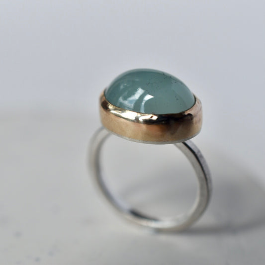 Chalcedony Gold/Silver Ring - Paisley Pins