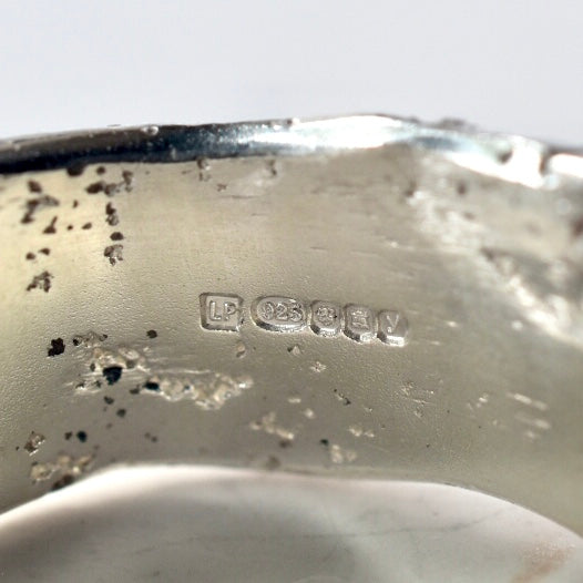 Chunky Sandcast Silver Ring - Paisley Pins