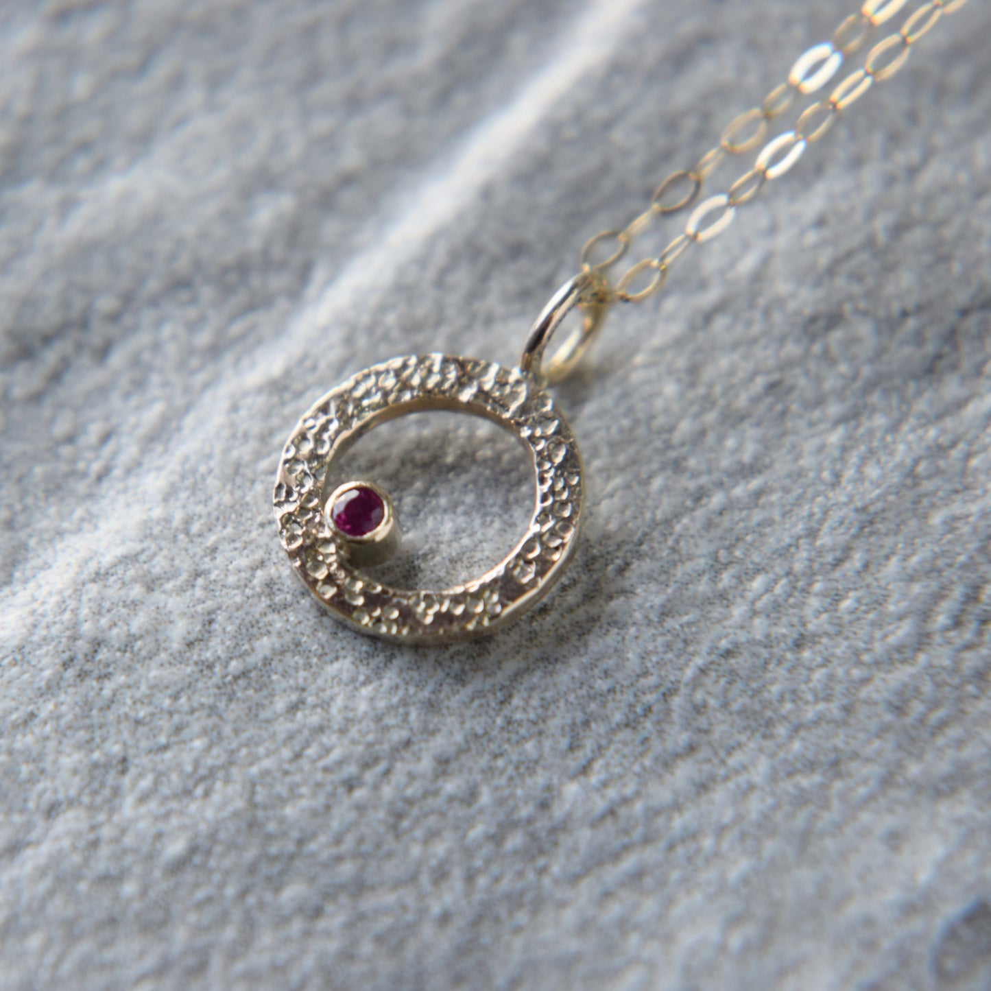 Gold & Ruby Pendant - Paisley Pins
