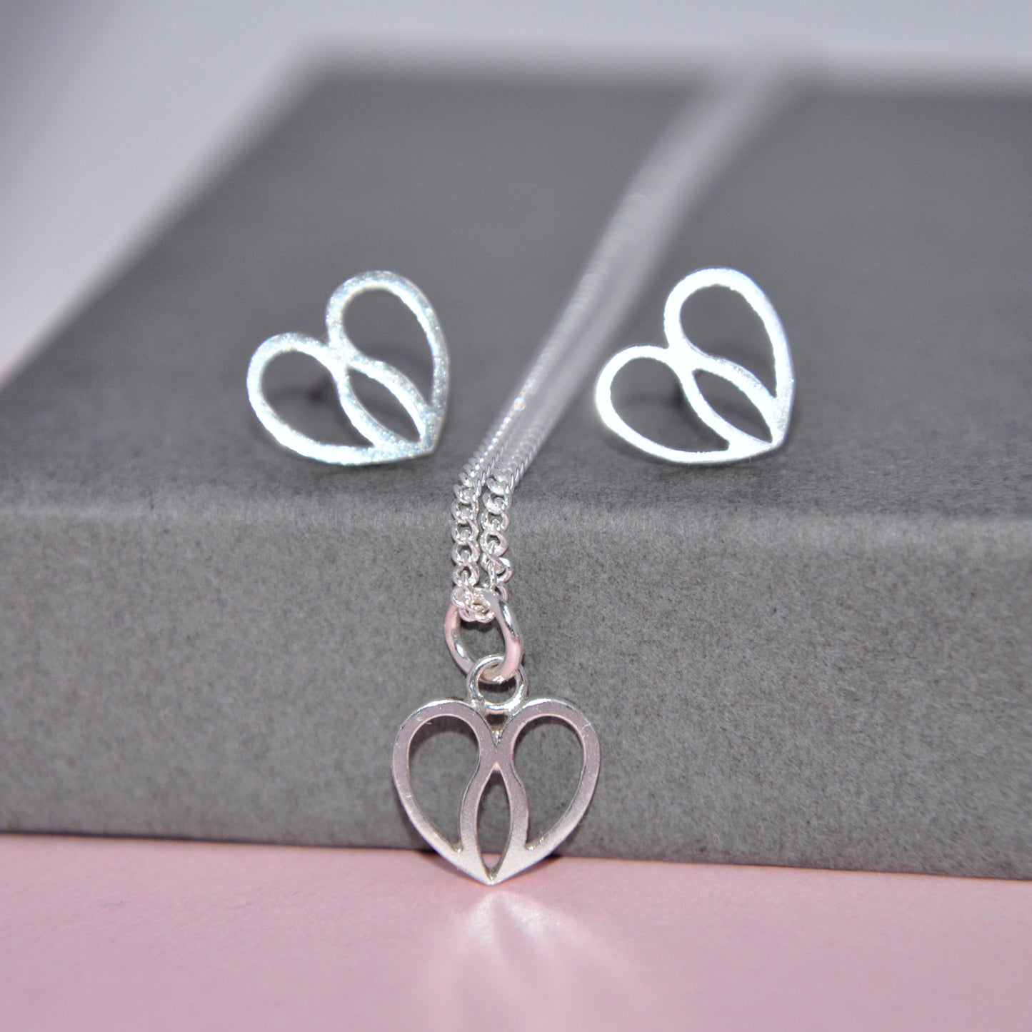 Heart Pendant & Stud Set - Small - Paisley Pins