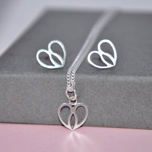 Heart Pendant & Stud Set - Small - Paisley Pins