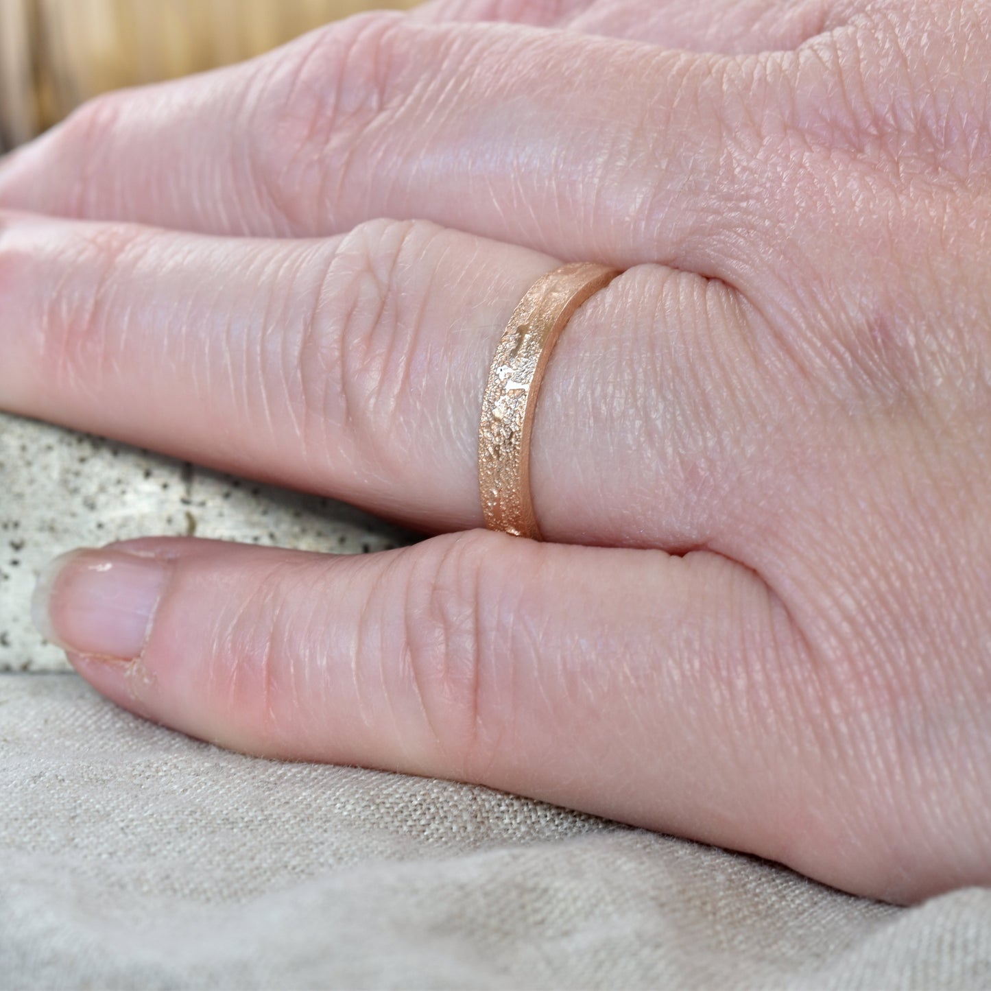 Sand Cast 9ct Gold Ring