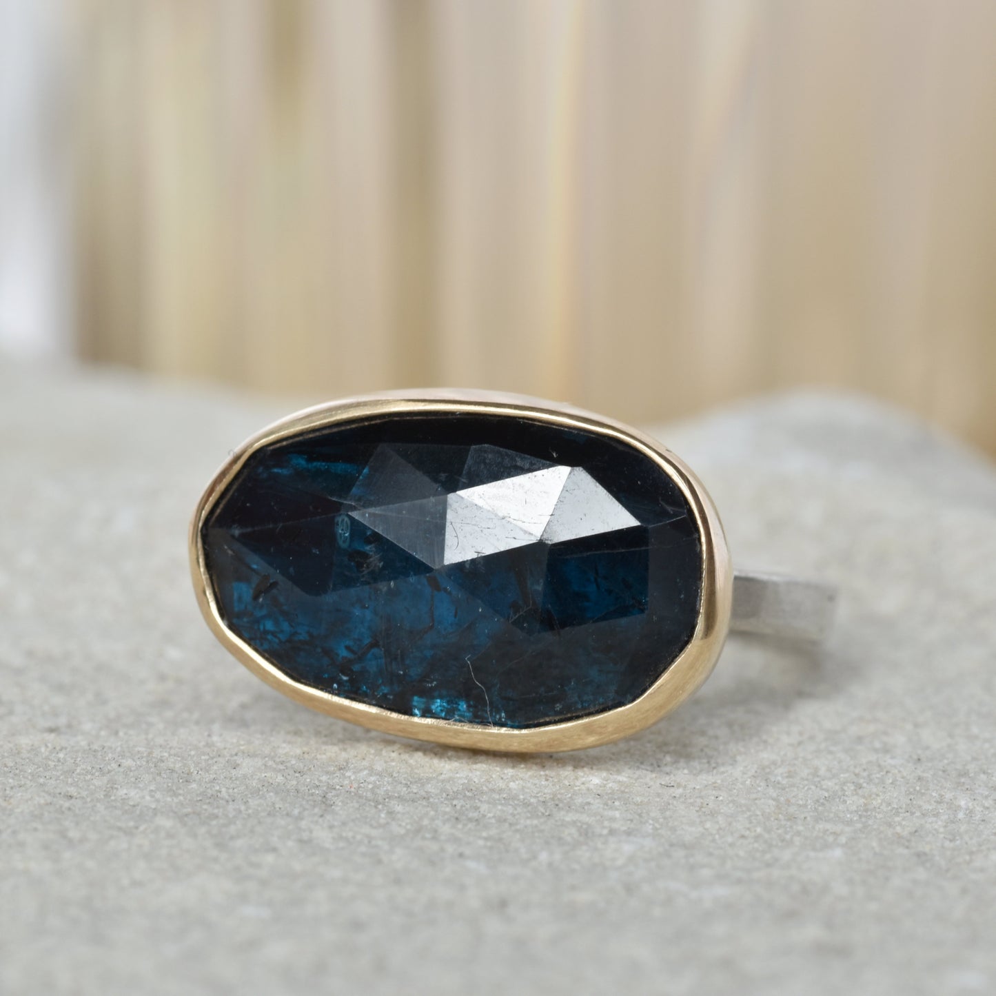 Kyanite Gold/Silver Ring UK Size N & Half (Copy)