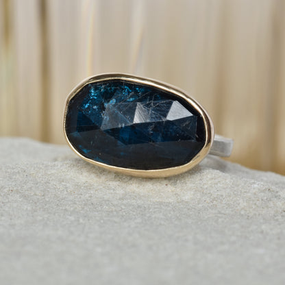 Kyanite Gold/Silver Ring UK Size N & Half (Copy)