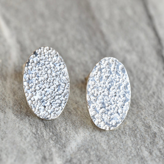 Silver Oval Studs