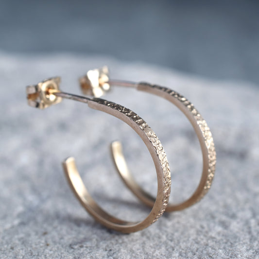 Lichen Gold Hoop Stud Earrings