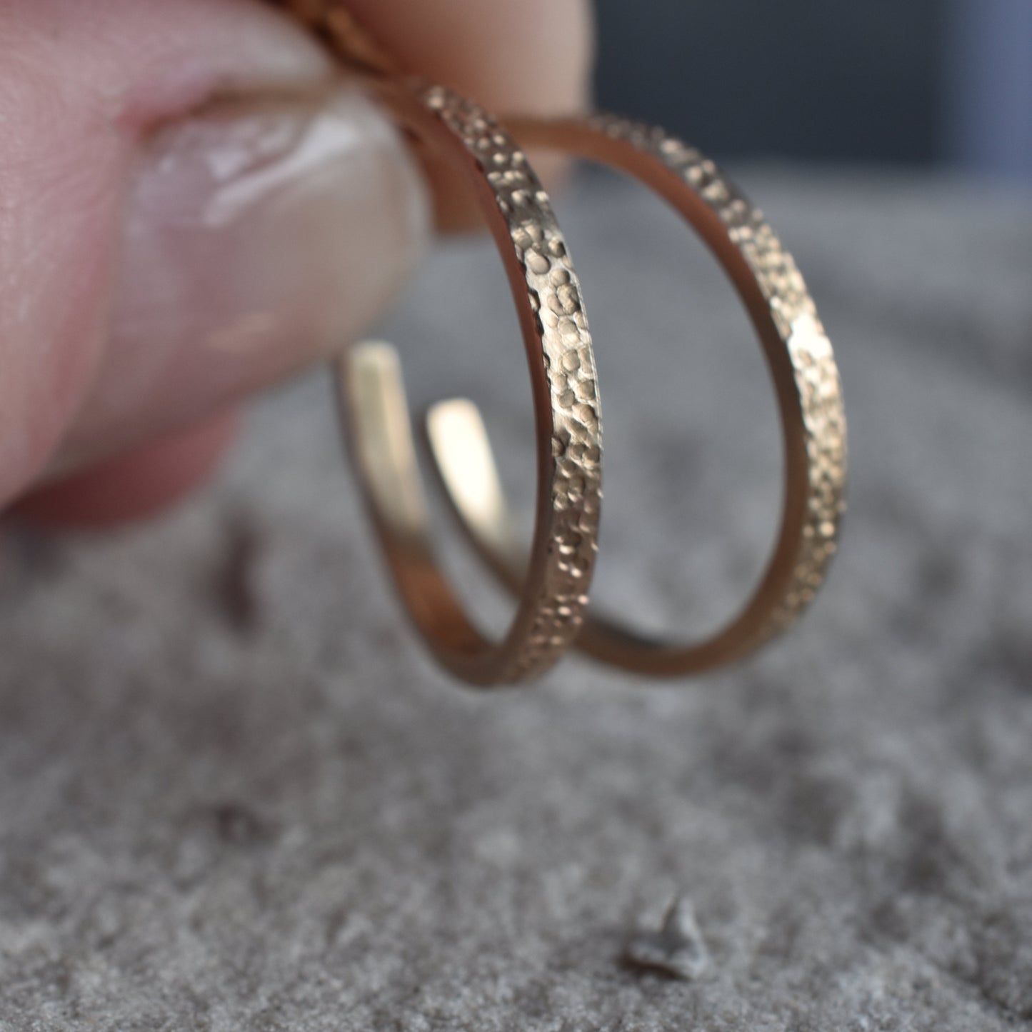 Lichen Gold Hoop Stud Earrings