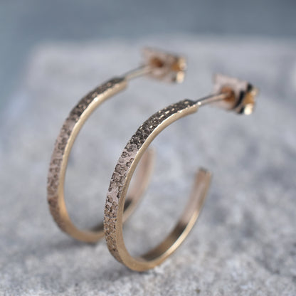 Lichen Gold Hoop Stud Earrings