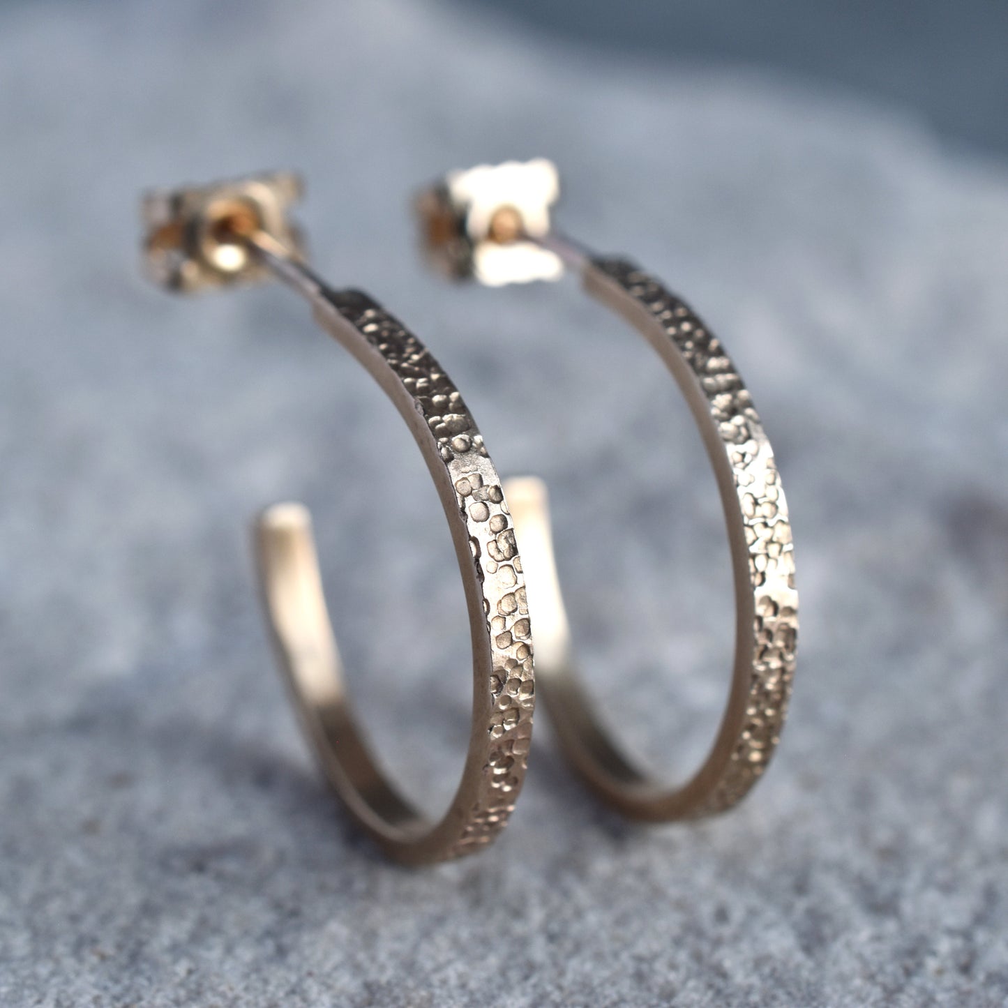 Lichen Gold Hoop Stud Earrings