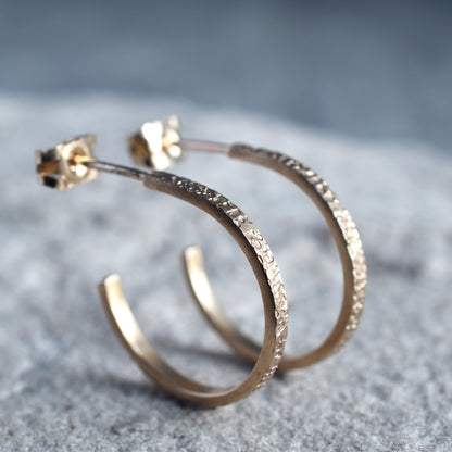 Lichen Gold Hoop Stud Earrings