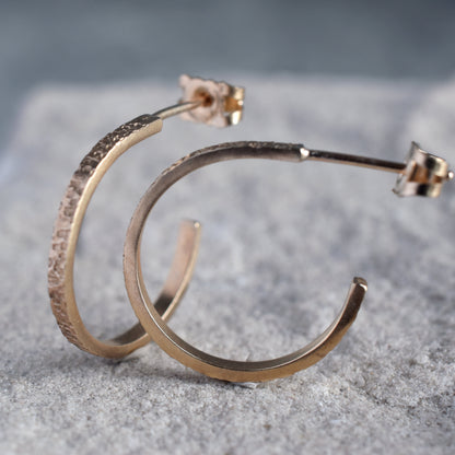 Lichen Gold Hoop Stud Earrings