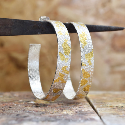 Large Lichen Hoop Earrings