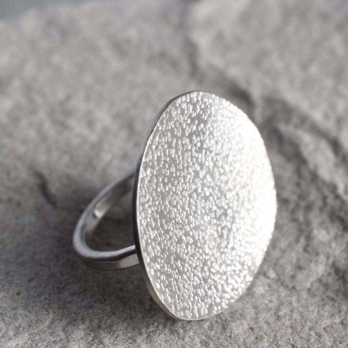 Large Silver Lichen Ring