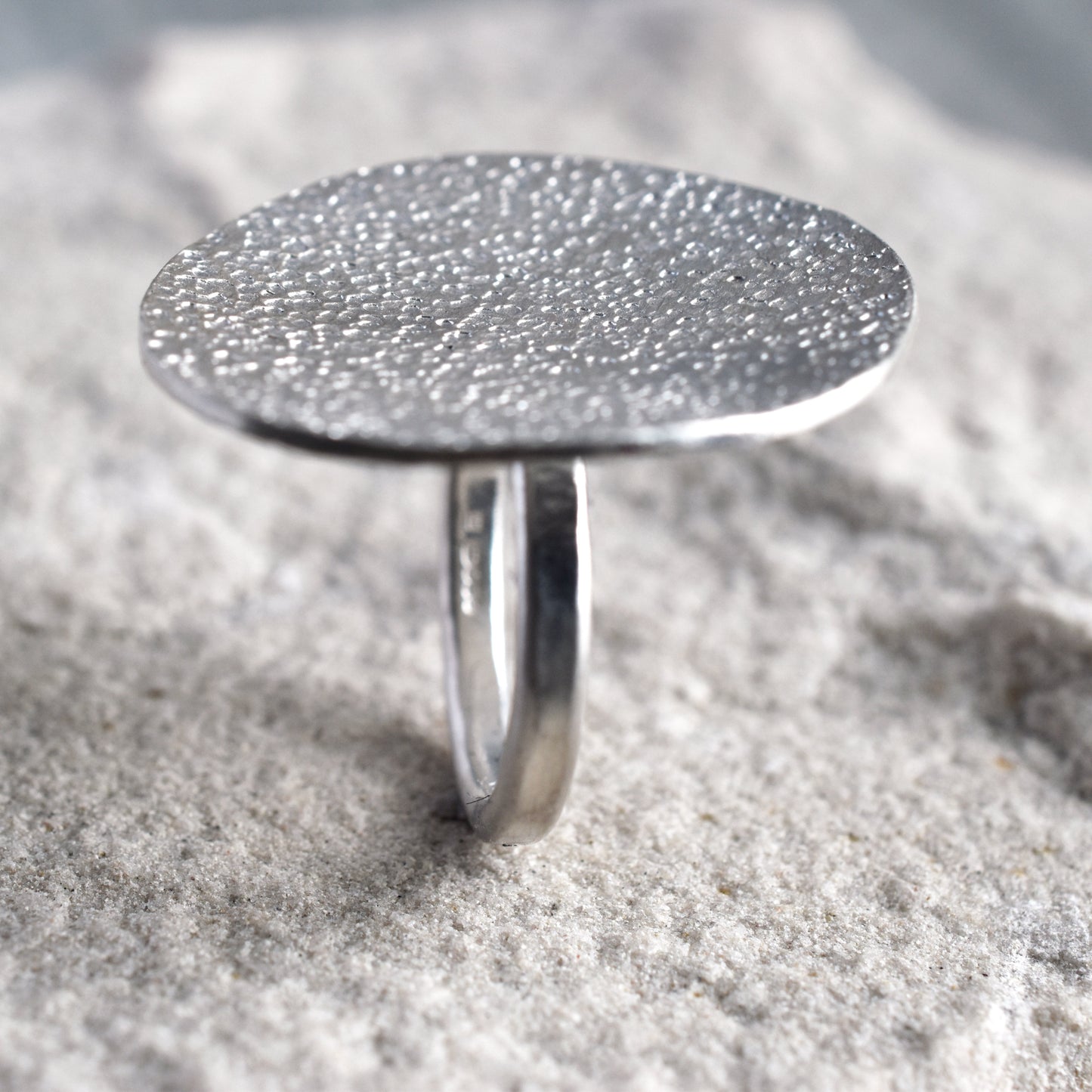 Large Silver Lichen Ring