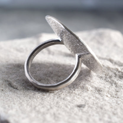 Large Silver Lichen Ring