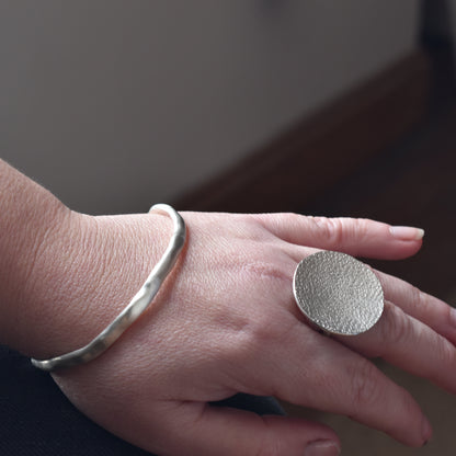 Large Silver Lichen Ring