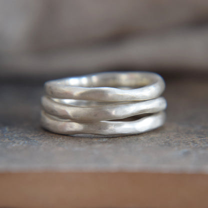 Organic Matt Silver Ring - Paisley Pins