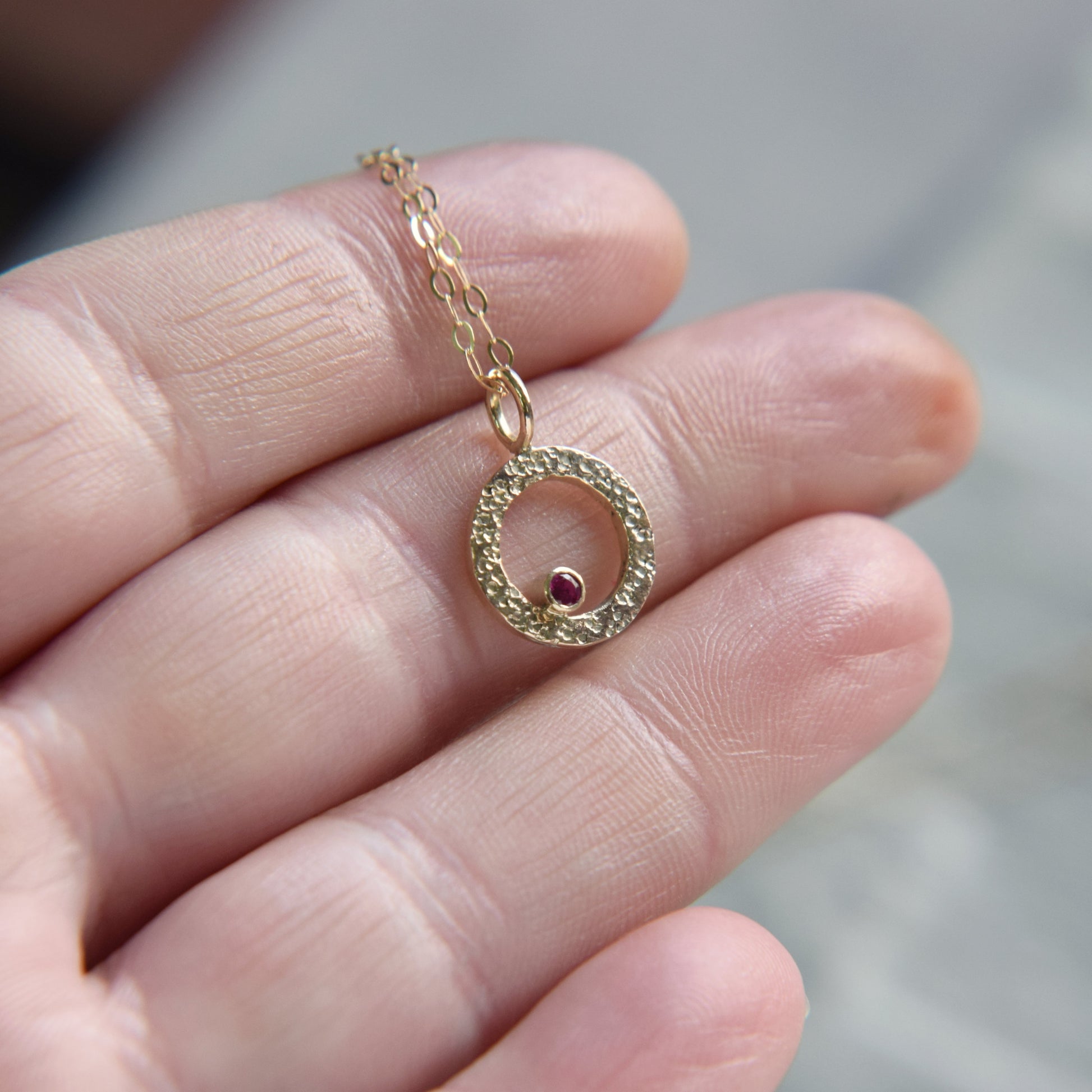 Gold & Ruby Pendant - Paisley Pins