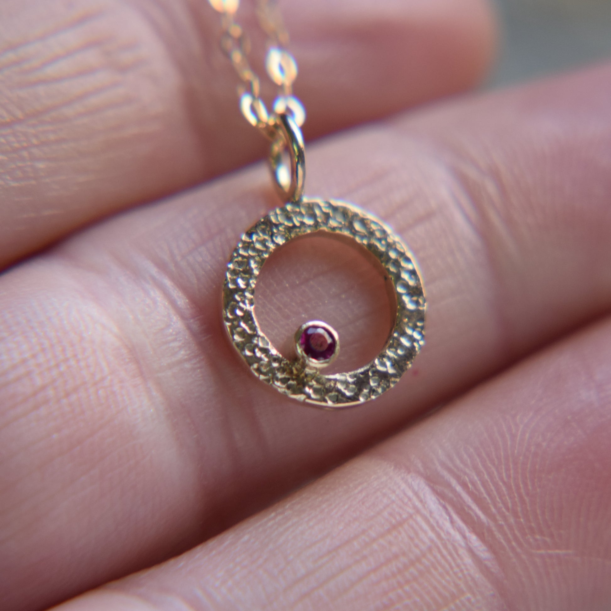 Gold & Ruby Pendant - Paisley Pins