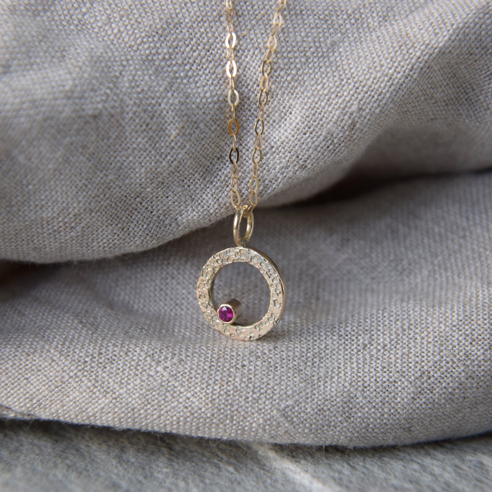 Gold & Ruby Pendant - Paisley Pins