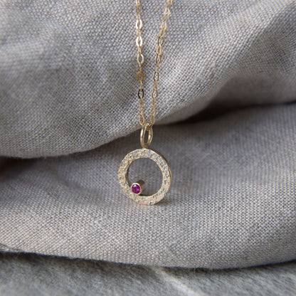 Gold & Ruby Pendant - Paisley Pins