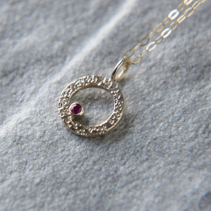 Gold & Ruby Pendant - Paisley Pins